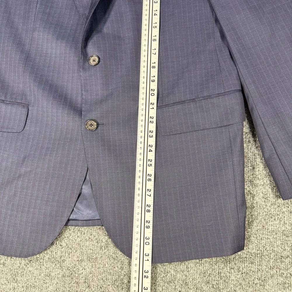 Cremieux Loro Piana Super 130s Wool Blazer Sport Coat 43R Navy Pinstripe Mens